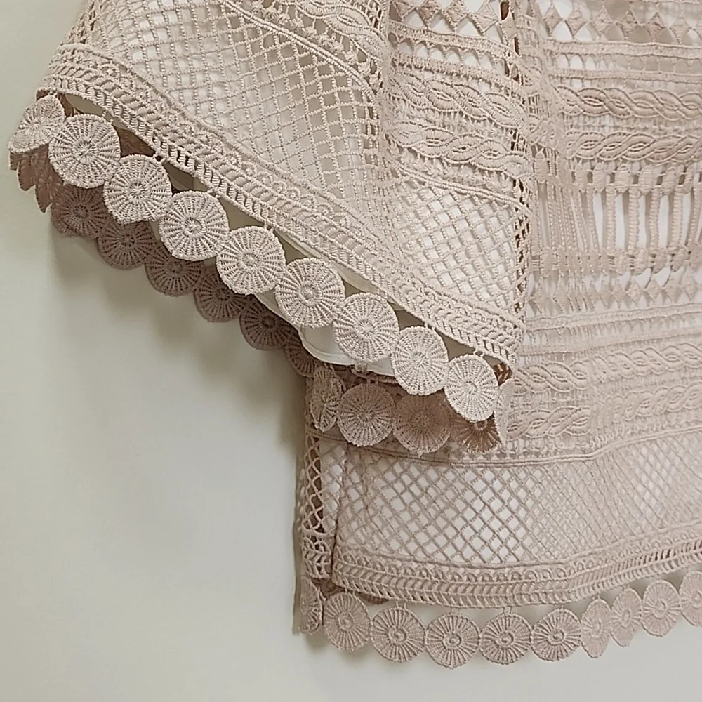 Alexis Women's  Beige Finn Off Shoulder Lace Top Small Whimsy - Picture 13 of 17